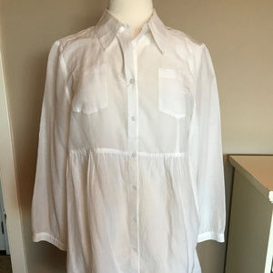 EUC H&M silk/cotton white tunic